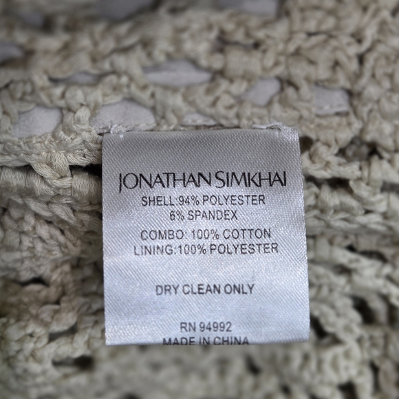 Jonathan Simkhai Yani Combo crochet and suede trench coat With Fringes, Beige M - Picture 16 of 16